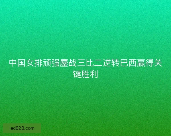 中国女排顽强鏖战三比二逆转巴西赢得关键胜利